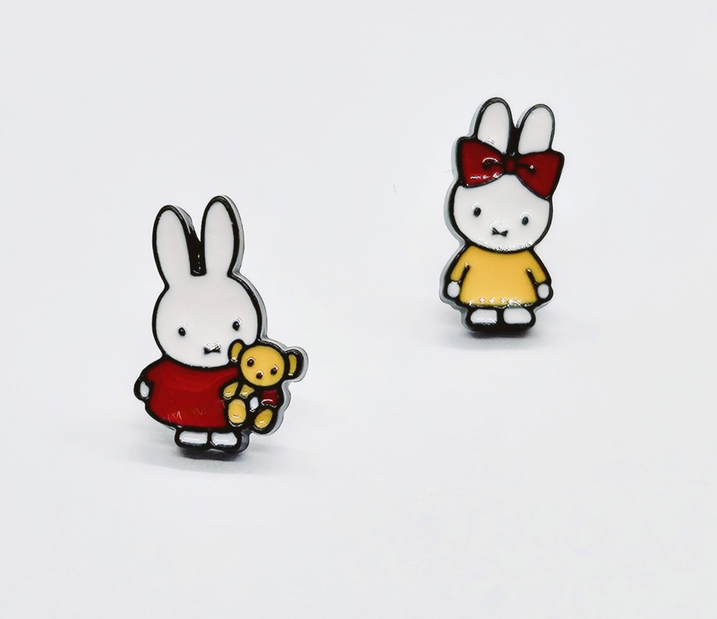 Kawaii Miffy (Nijntje) Earrings - Mismatched Bear & Ribbon