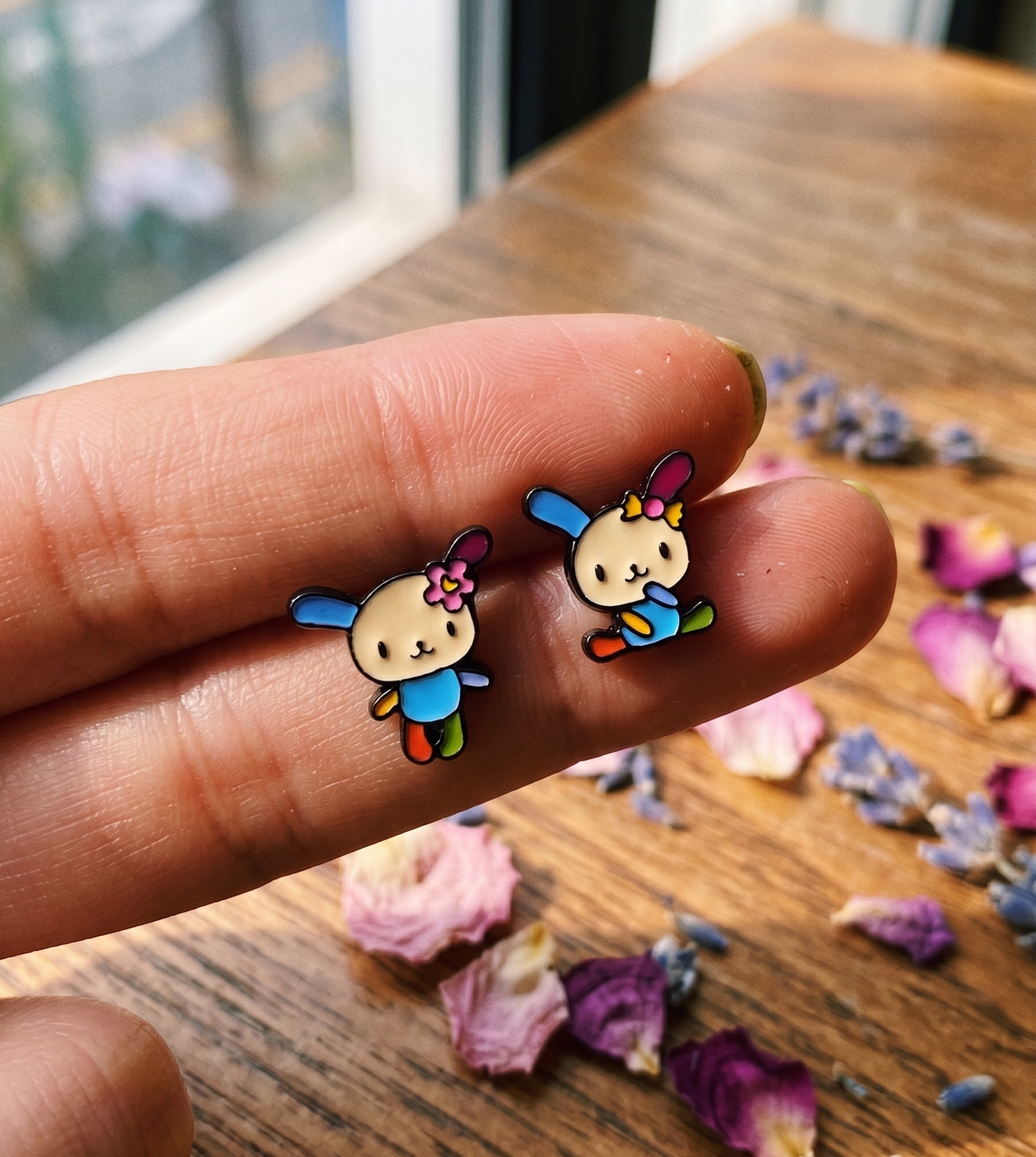 Sanrio Usahana Barbell Stud Earrings – Y2K Kawaii Piercing
