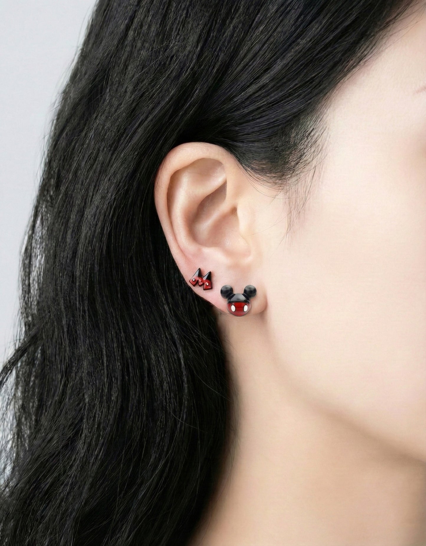 Official Disney Mickey Donut & Minnie Ladybug Stud Earrings 925