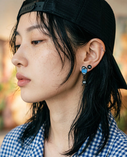 Soot Sprite Mismatched Drop Earrings | Ghibli Kitsch | Silver Post
