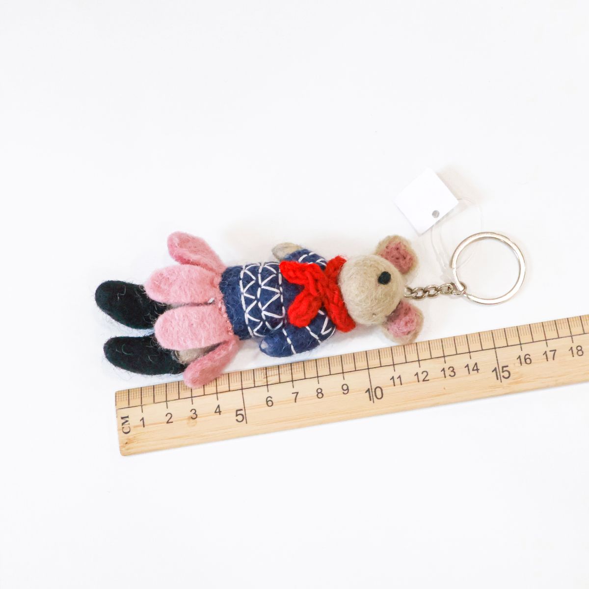 Handmade Wool Felt Ballerina Mouse Keychain - 3 Styles Bag Charm
