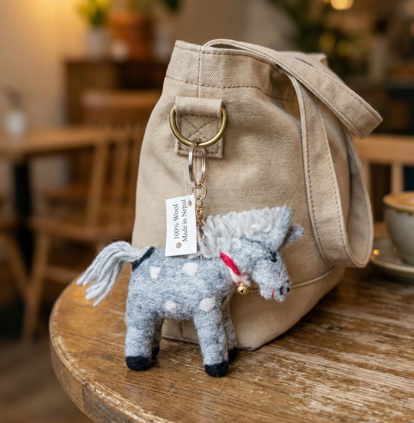 Handmade Wool Felt Pony Keychain - Year of Horse 2026 Bag Charm
