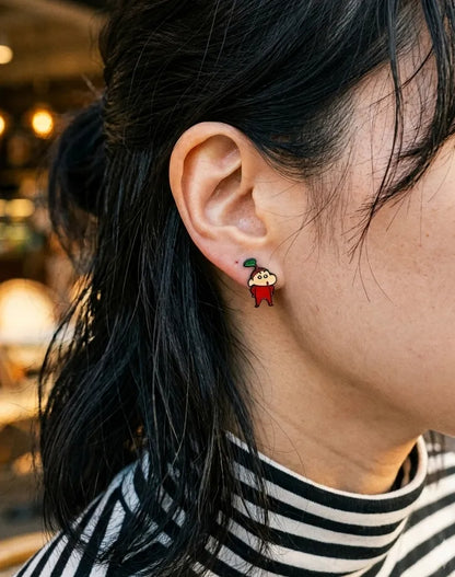 Crayon Shin-chan Mismatch Earrings — The K-Style Staple