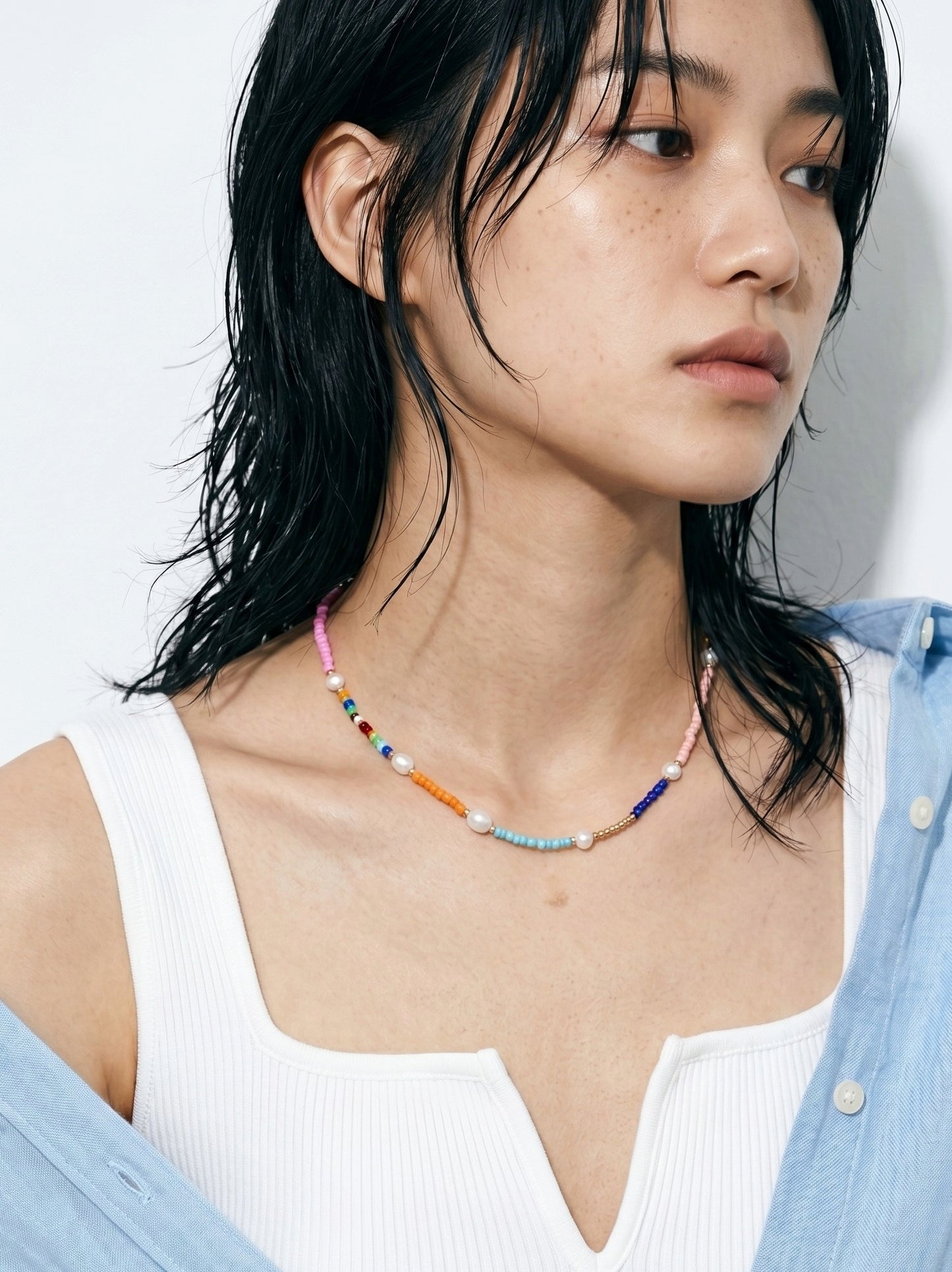 Colorful Freshwater Pearl Seed Bead Necklace | Vacation Jewelry