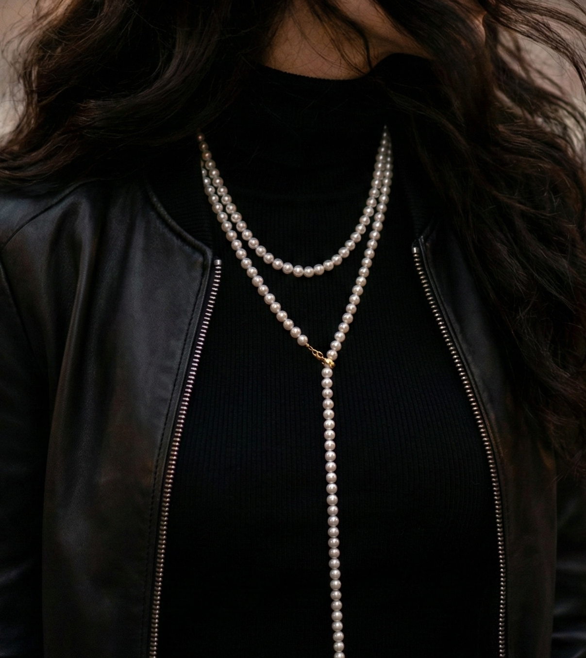 Korean Handmade 6mm Pearl Lariat Necklace - 125cm Y-Style Gold Plated Long Strand