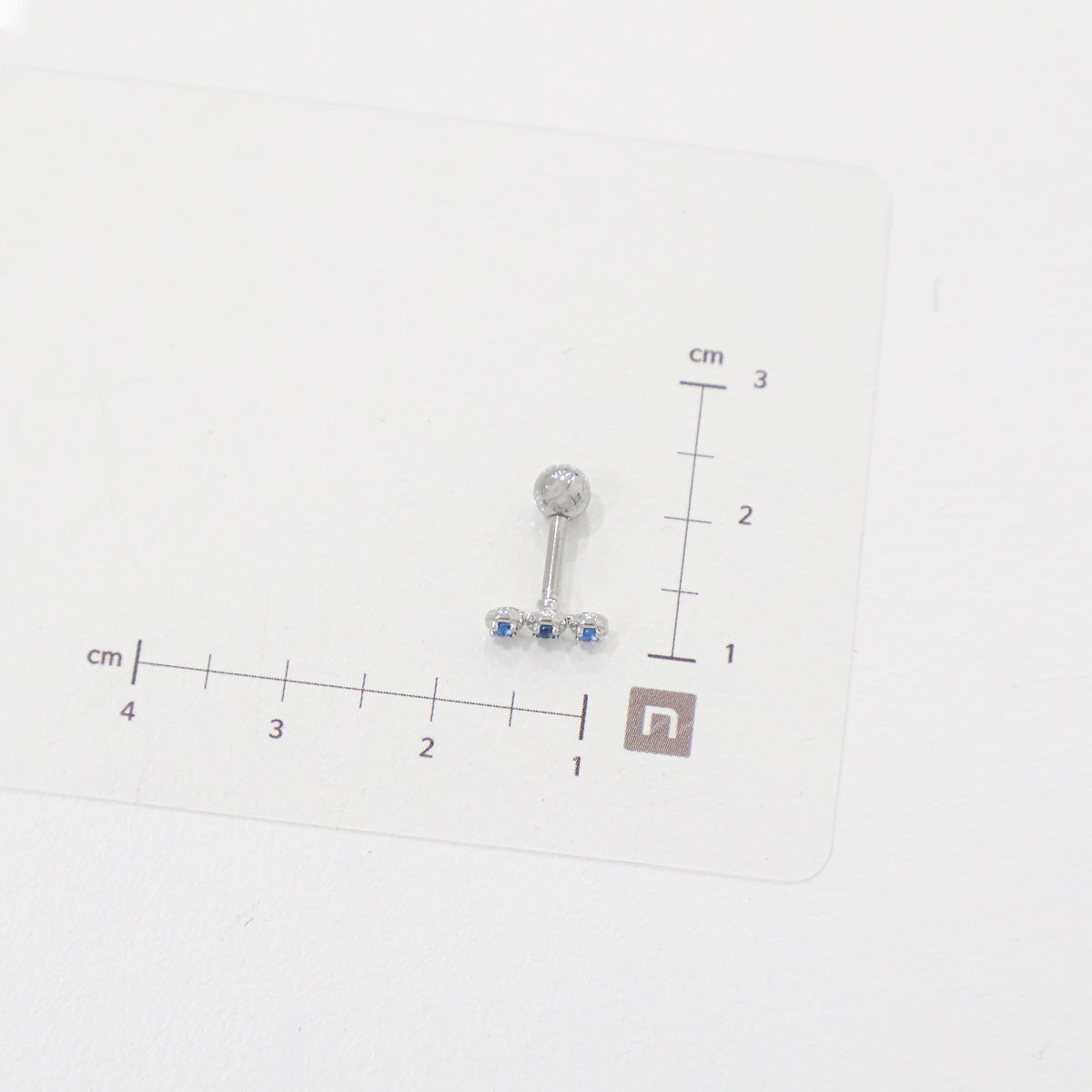 Blue CZ Barbell Studs (3 Styles) – Rhodium Plated