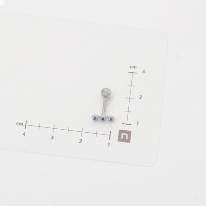 Blue CZ Barbell Studs (3 Styles) – Rhodium Plated