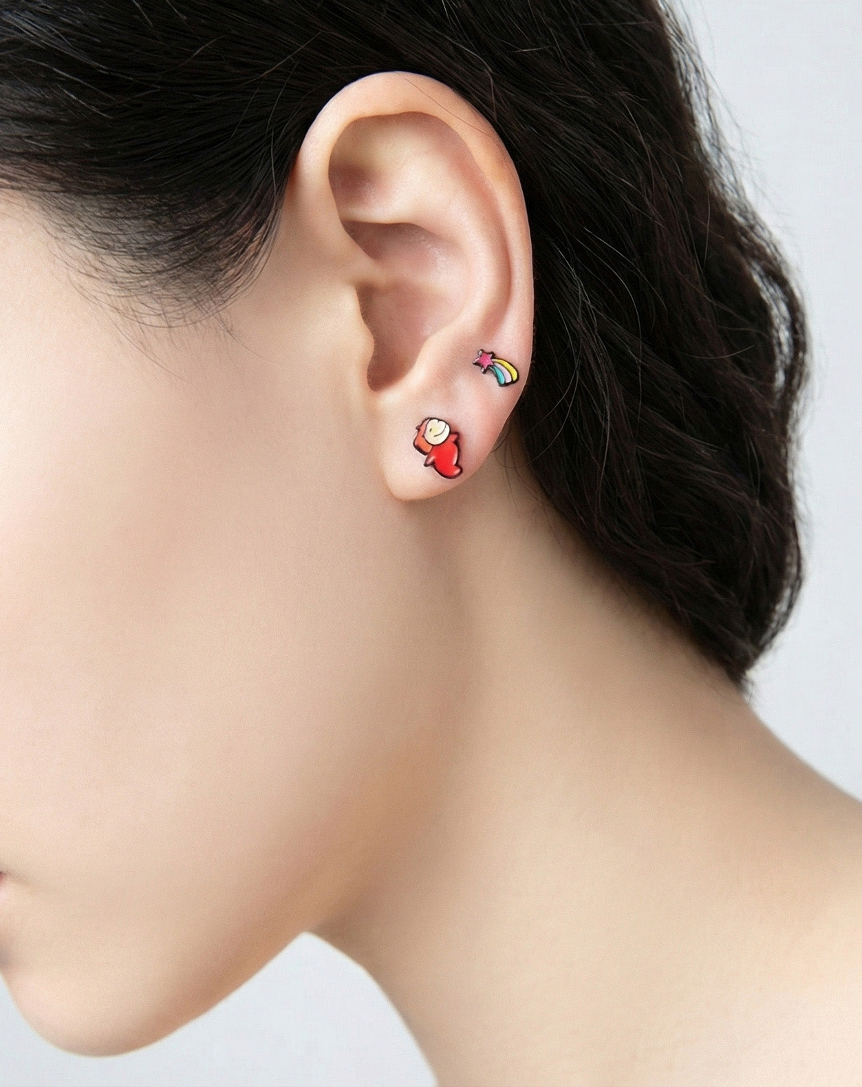 Ponyo Earring Set - Studio Ghibli Inspired Jewelry, 925 Silver