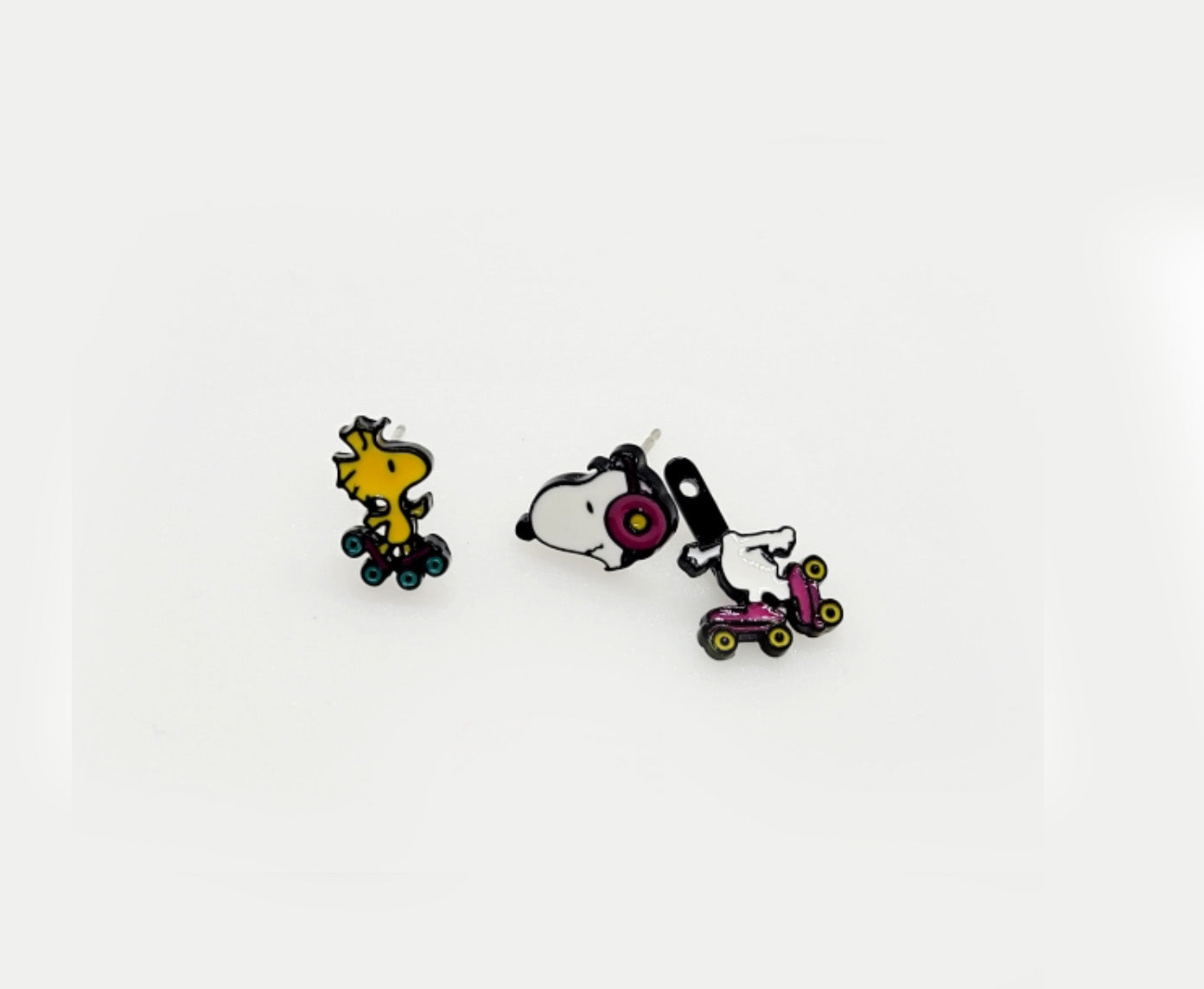 Snoopy & Woodstock Roller Skate Two-Way Earring Set | 925 Silver | Korea