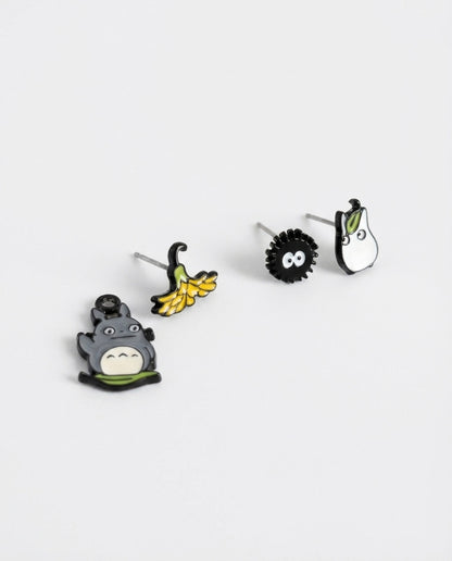Forest Spirit & Soot Sprite Earring Set (3pcs) - 925 Silver