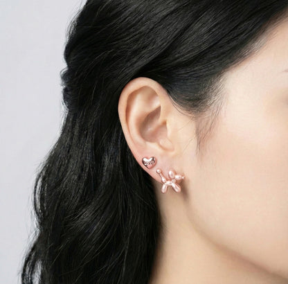 Balloon Dog Earrings - 3D Pop Art Studs in 5 Colors - Titanium Post