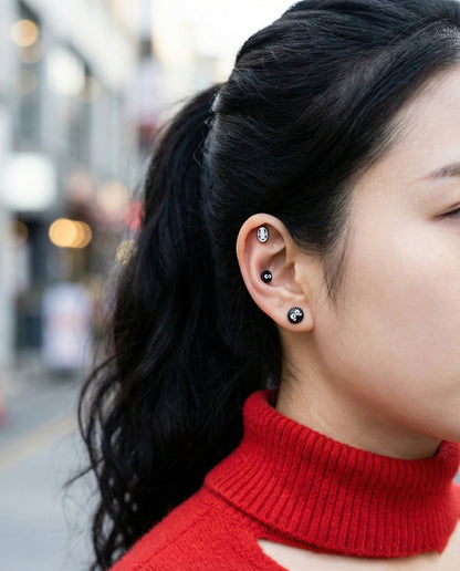 Spirited Away No-Face Kaonashi Stud Earrings Set - 4 Designs (Heart/Gold/Face/Barbell) | Surgical Steel