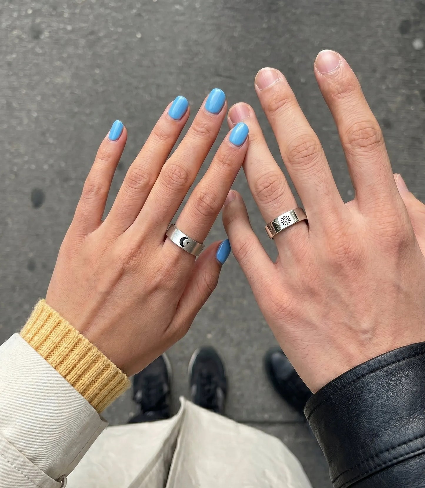 Sun & Moon Promise Ring — 925 Silver | Matching Set
