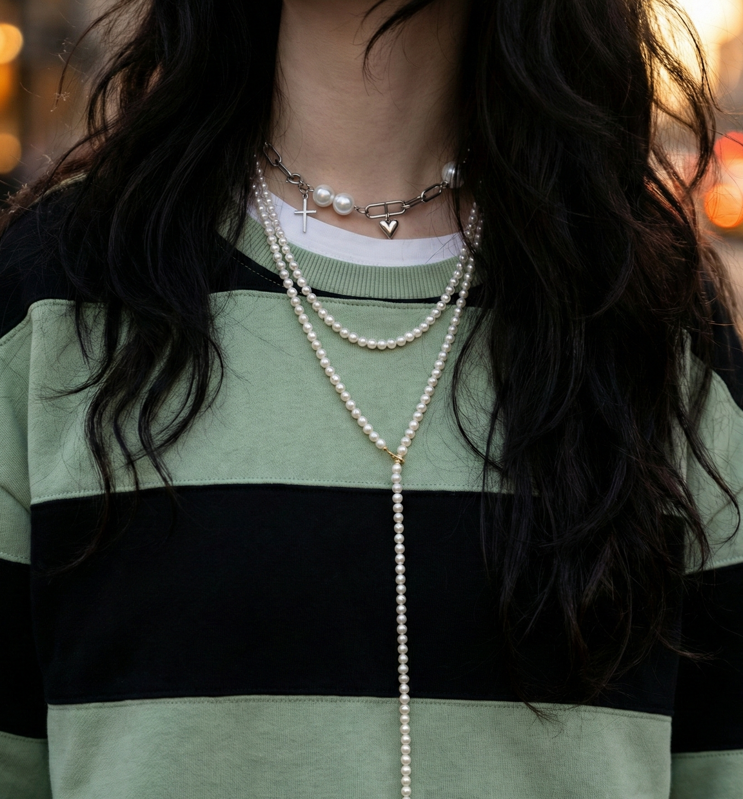 Korean Handmade 6mm Pearl Lariat Necklace - 125cm Y-Style Gold Plated Long Strand