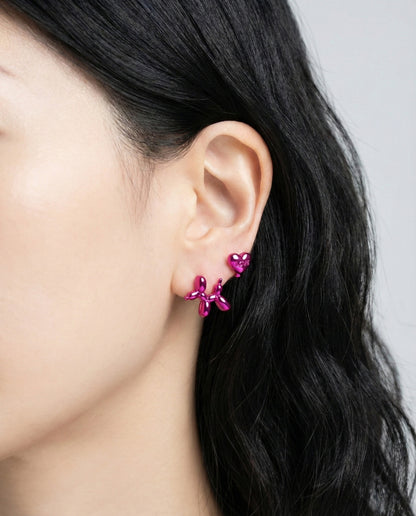 Balloon Dog Earrings - 3D Pop Art Studs in 5 Colors - Titanium Post