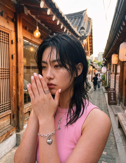 Chunky XO 925 Sterling Silver Bold Wide Band Ring | Handmade Korea