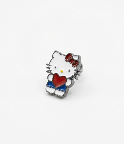 Handmade Hello Kitty Enamel Studs | Surgical Steel Hypoallergenic Piercing (Heart & Angel)