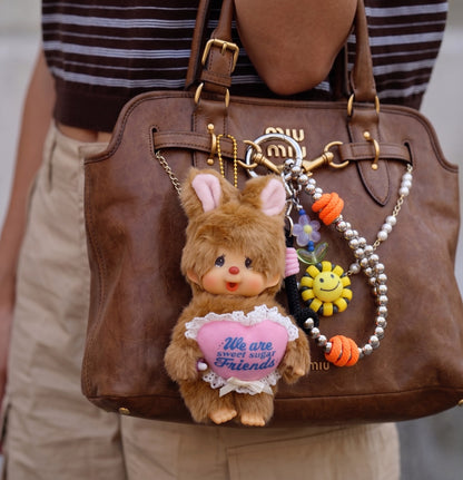 Monchhichi Sweet Sugar Friends Plush Bag Charm | Coquette Y2K Keychain