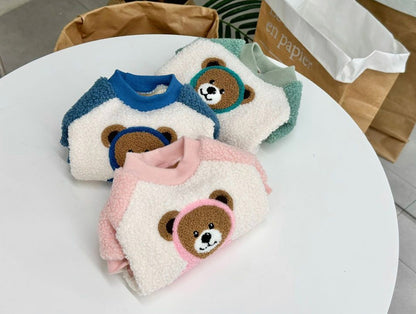 Cozy Bear Fleece Dog T-Shirt - Premium Made in Korea Winter Pet Apparel (XS to 2XL) | 3 Colors