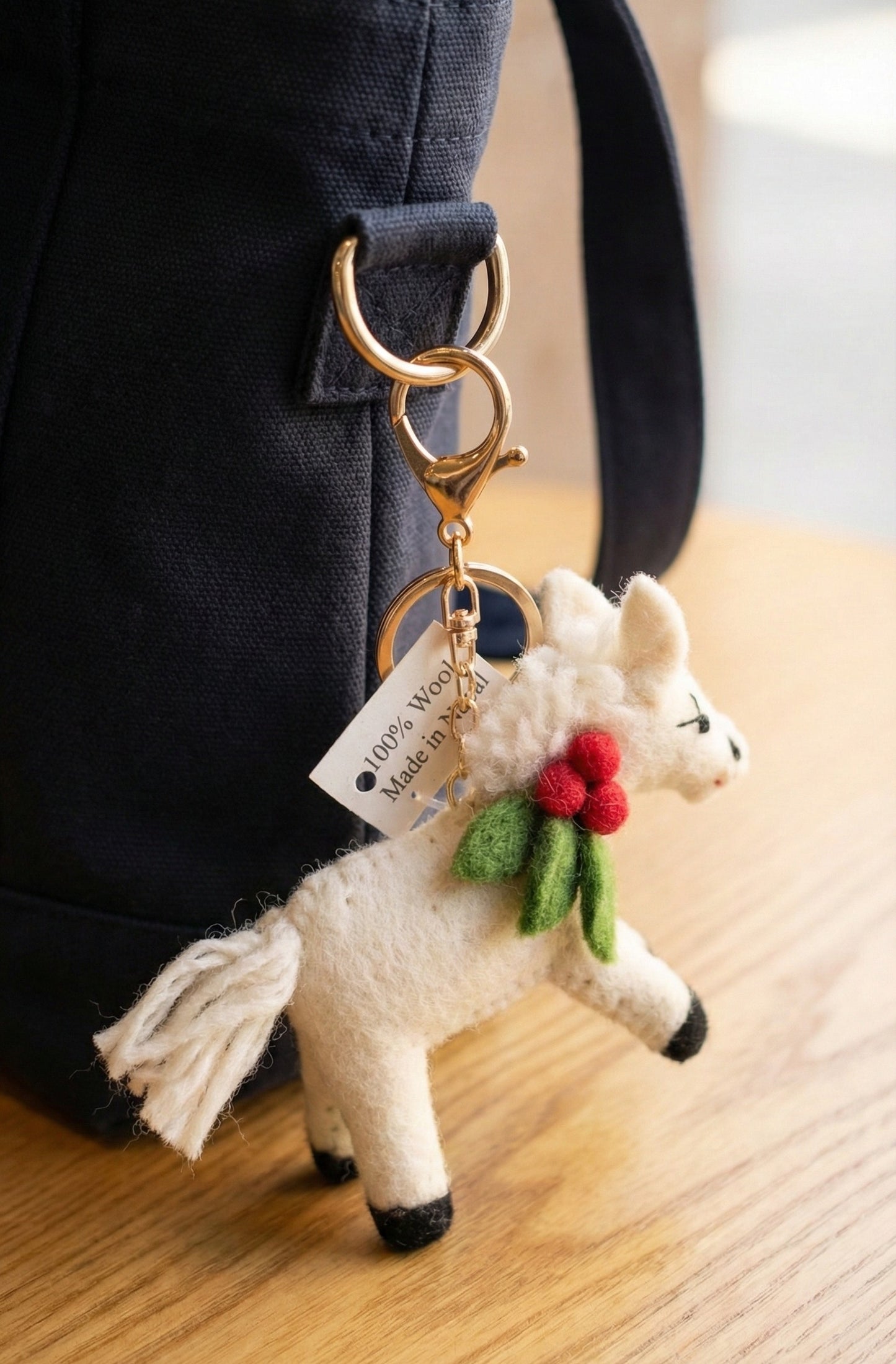 Handmade Wool Felt Pony Keychain - Year of Horse 2026 Bag Charm