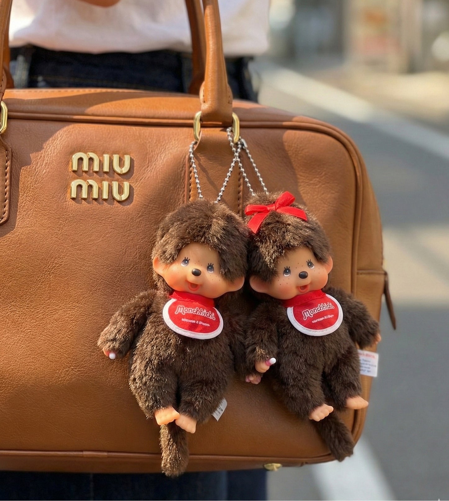 Monchhichi Plush Keychain Bag Charm – Vintage Y2K Kawaii Doll (Boy & Girl Options)