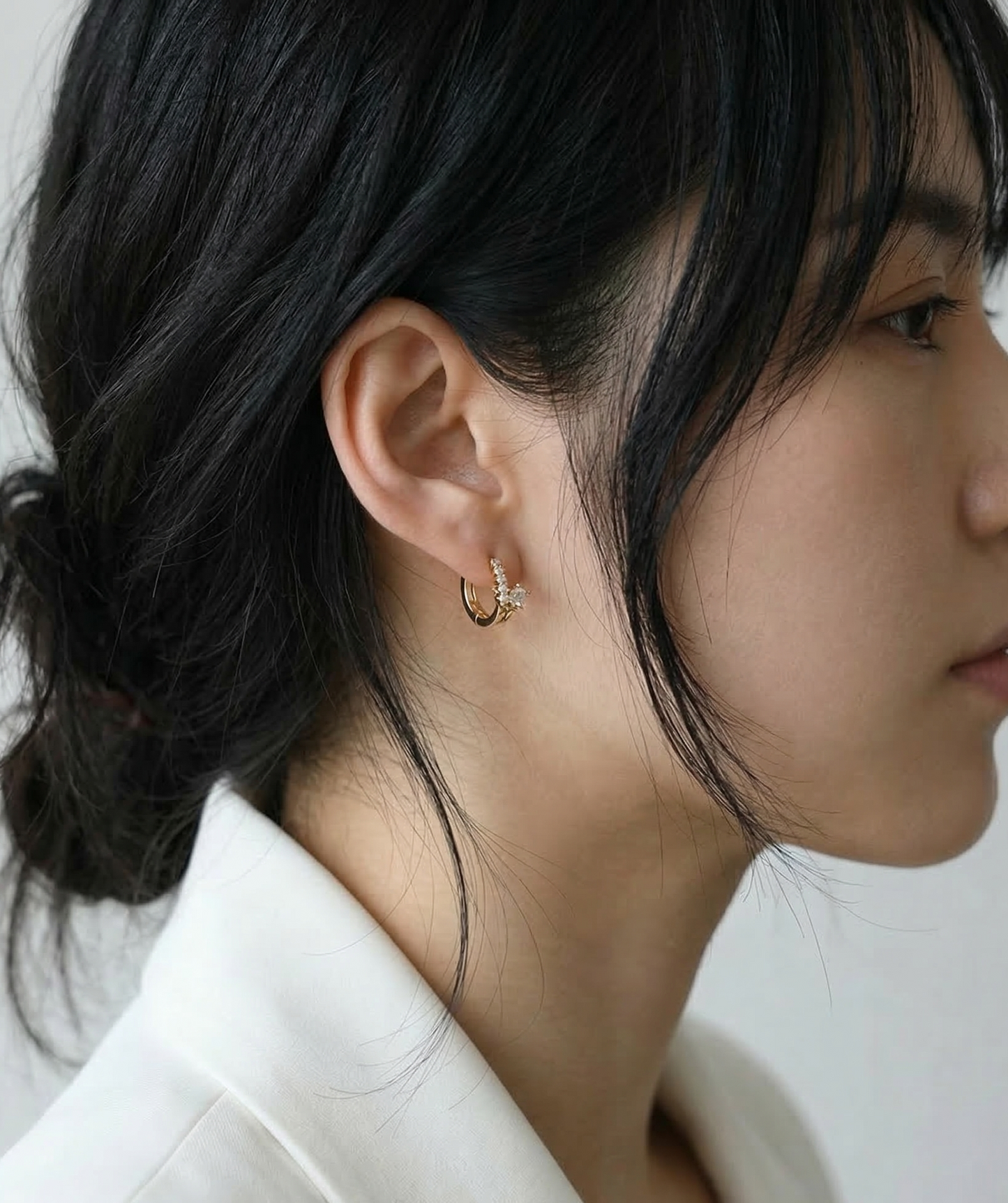 Star CZ Double-Row Huggie Hoop Earrings – Gold, Silver & Rose Gold