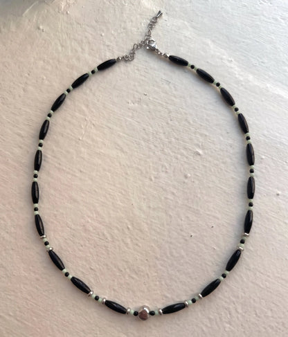 Oval Glass Bead Necklace | K-Style Stack · 4 Colors