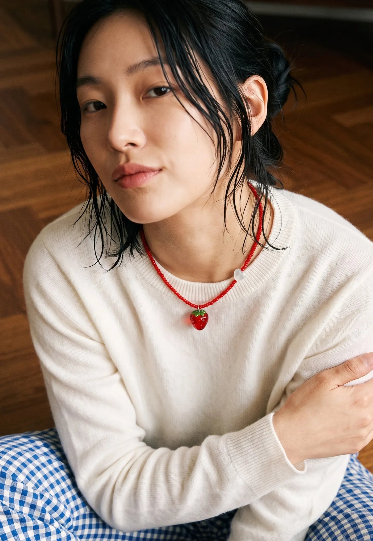 Fruit Charm Bead Necklace | Apple or Strawberry – K-Style
