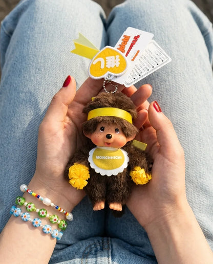 Monchhichi Cheerleader Plush Keychain Bag Charm | Yellow & Red