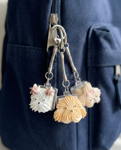 Meringue Dog Keycap Keychain - 4 Breeds | Korean Handmade