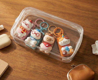 Kawaii Animal 2-Key Keycap Keychain | Cat Dog Pig Charm (4 Colors)