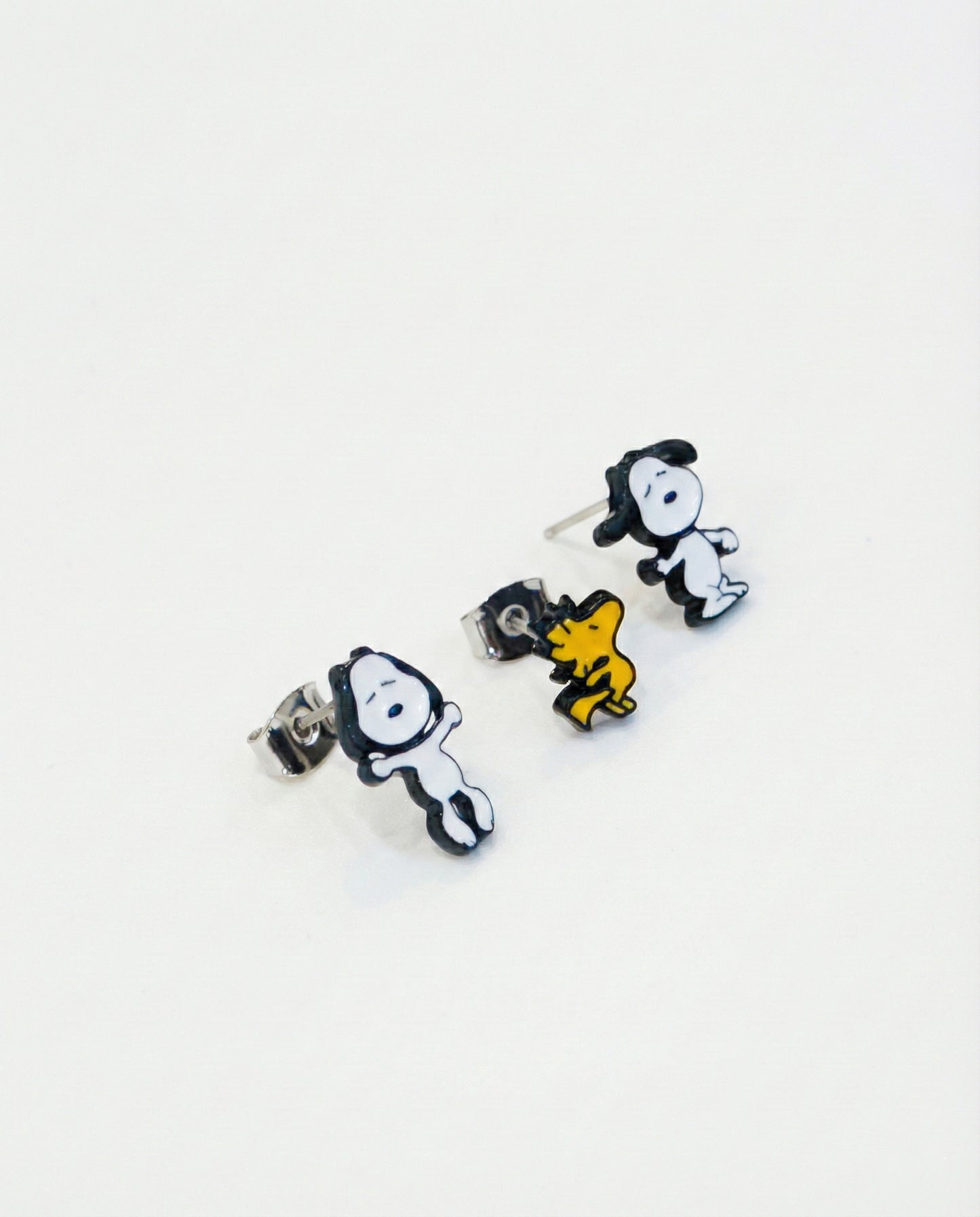 Snoopy & Woodstock 3-Piece Earring Set - Made in Korea
