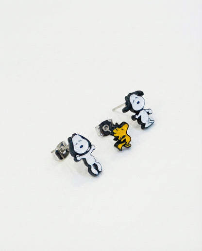 Snoopy & Woodstock 3-Piece Earring Set - Made in Korea