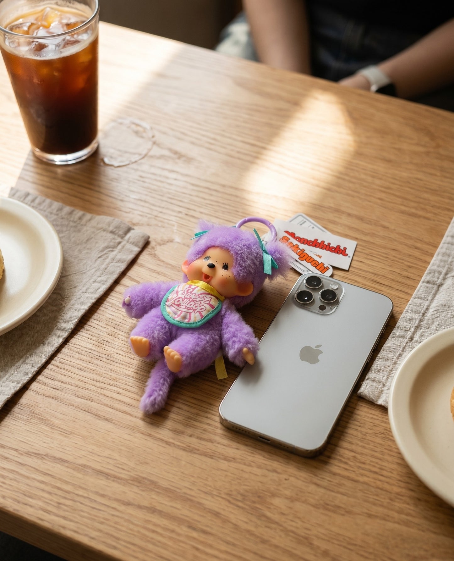 Sweet Lollipop Monchhichi Plush Bag Charm Keychain — Kawaii Y2K Bag Decor