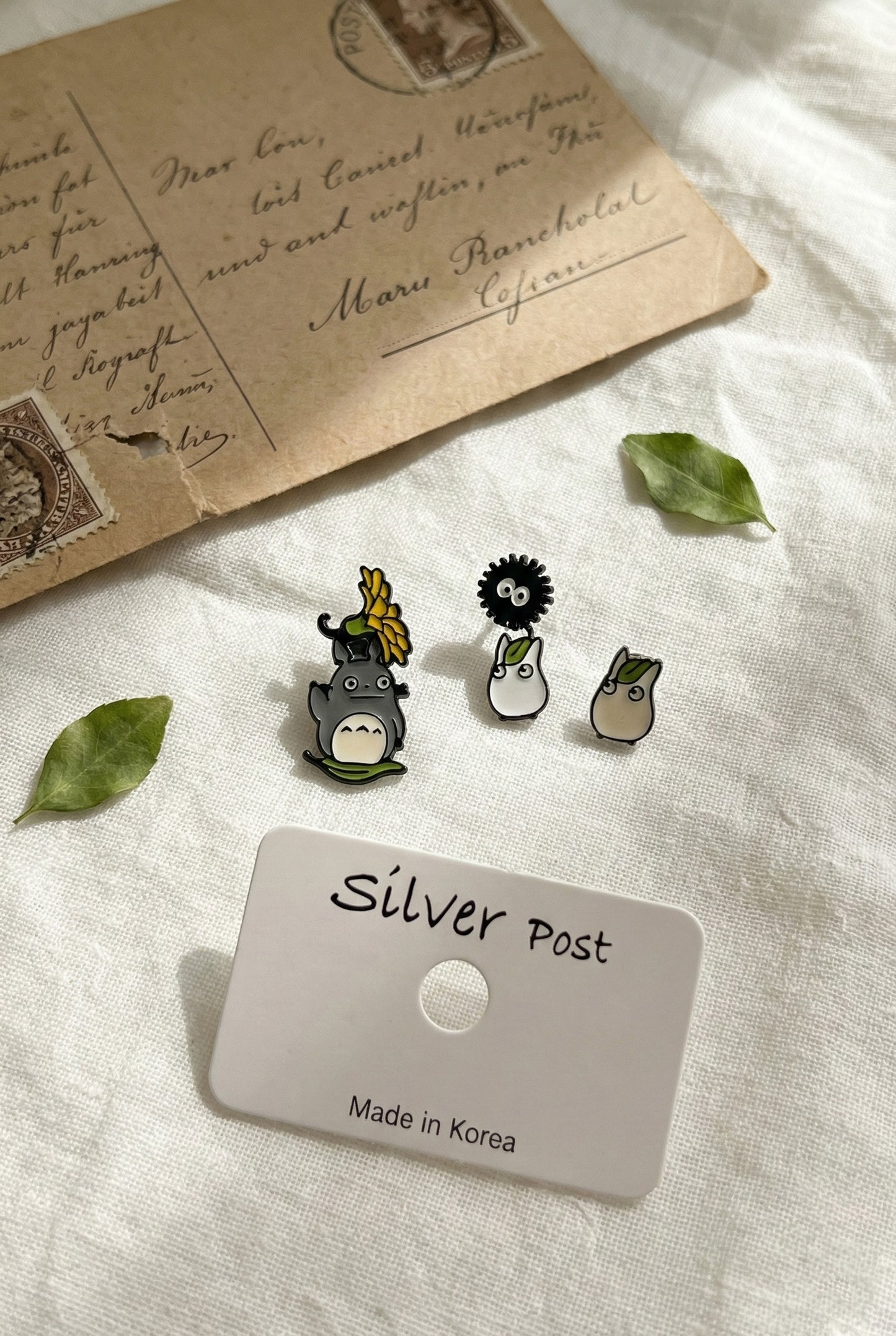 Forest Spirit & Soot Sprite Earring Set (3pcs) - 925 Silver