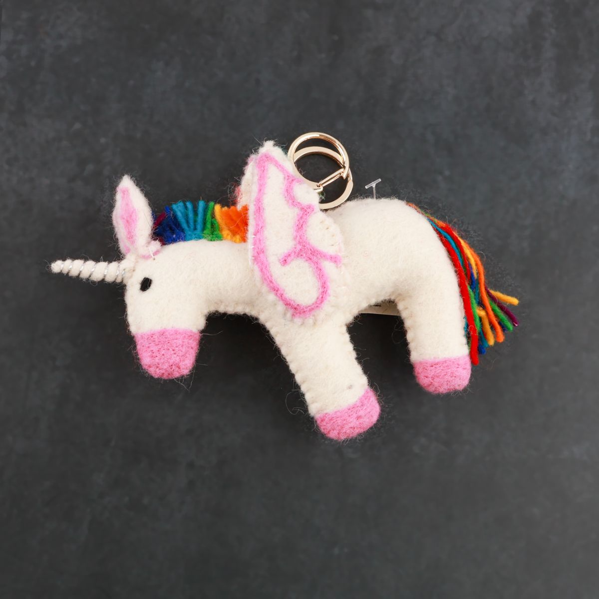 Handmade Rainbow Unicorn Keychain | Needle Felted Bag Charm 2 Styles