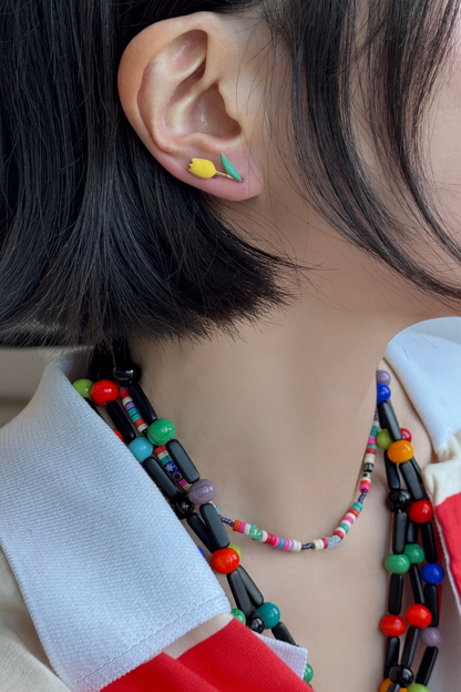 Asymmetric Tulip Ear Climbers - Gold