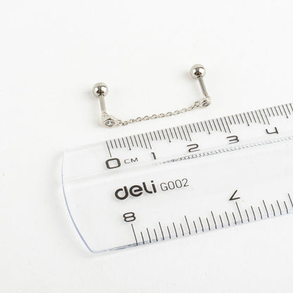 Double_barbell_chain_earring_size_measurement_with_ruler_showing_length