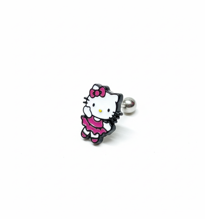 Hello Kitty Inspired Surgical Steel Barbell Piercing