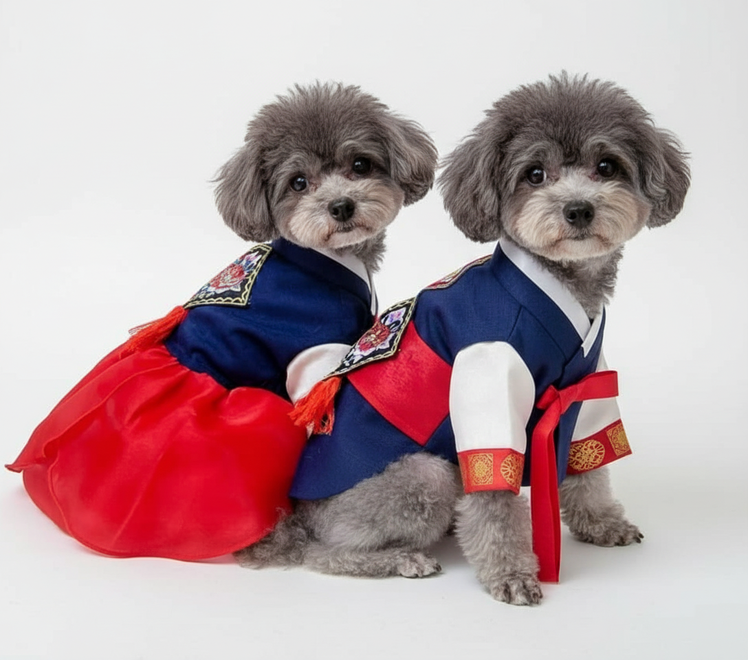 Korean Hanbok for Dogs - Traditional Pet Outfit