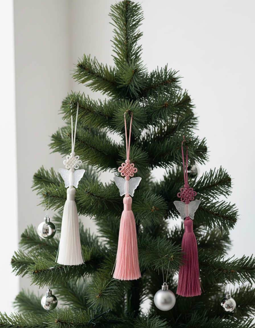 Korean Butterfly Norigae Tassel Charm - Traditional Knot Keychain