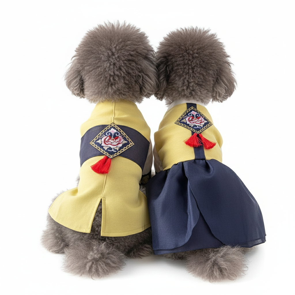 Korean Hanbok for Dogs - Traditional Pet Outfit