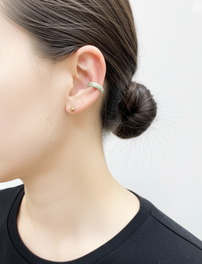 Color Enamel Ear Cuff - Non-Piercing Diamond Detail Earring