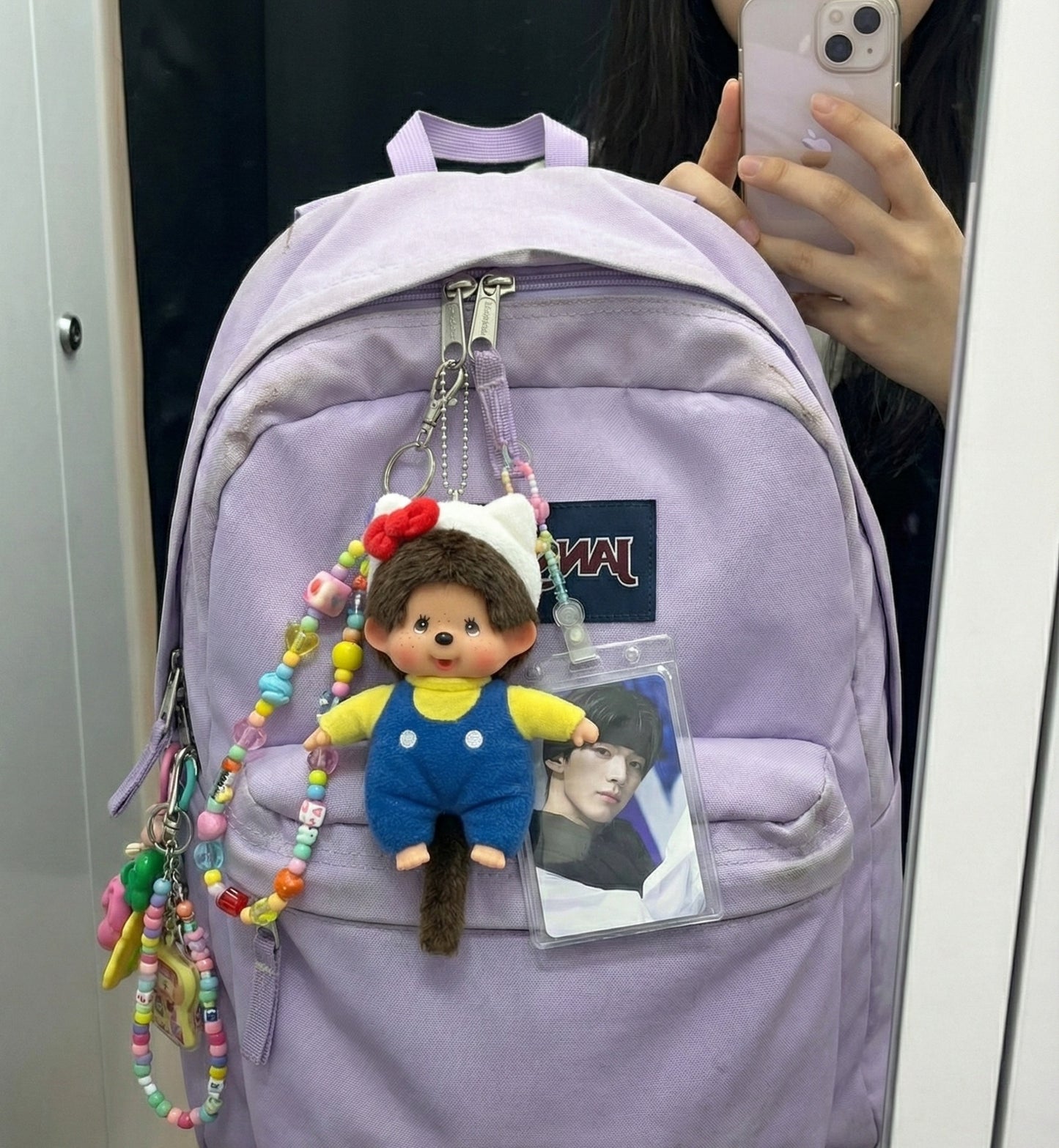 Monchhichi Hello Kitty Plush Keychain - Retro Y2K Bag Charm