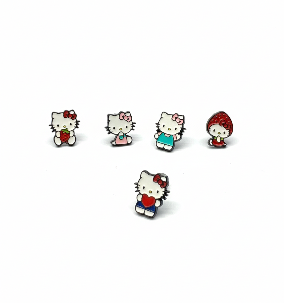 Hello Kitty Surgical Steel Stud Earrings — Cute Character Options in 5 Designs