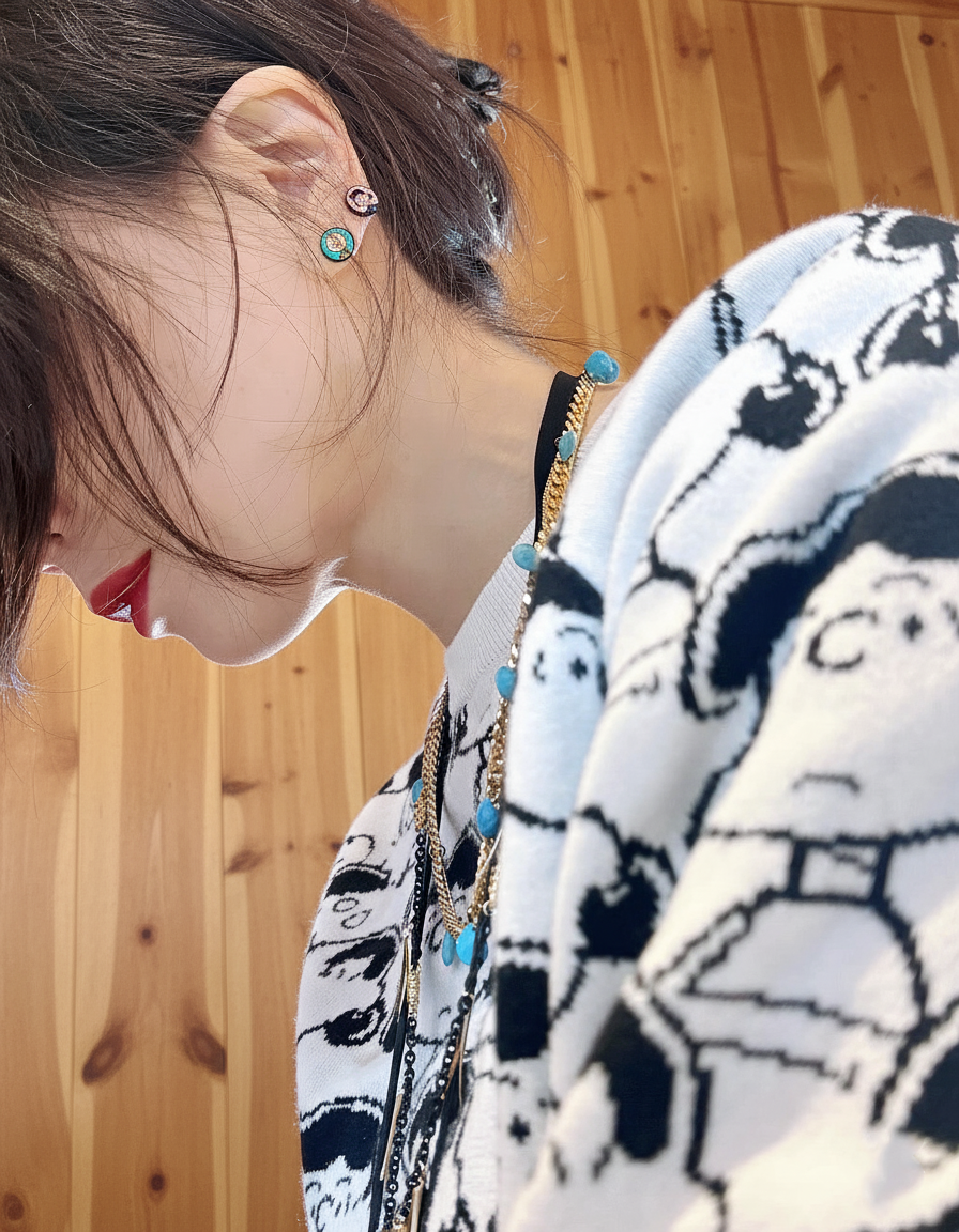 Handmade Snoopy, Woodstock, Lucy & Charlie Brown Studs – 4-Pair Silver Post Set