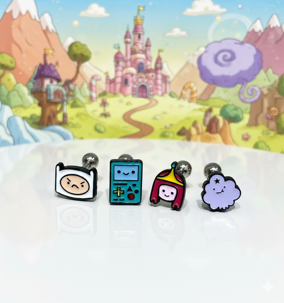 Adventure Time Inspired Character Barbell Earrings – Handmade
