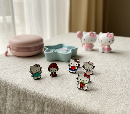 Hello Kitty Surgical Steel Stud Earrings — Cute Character Options in 5 Designs
