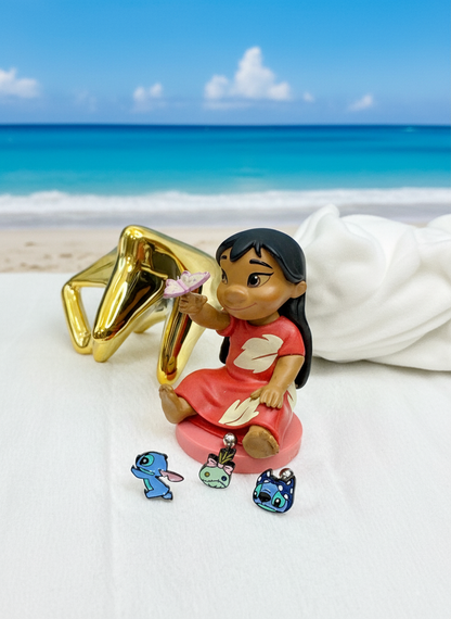 Lilo & Stitch-Inspired Barbell Earrings  Handmade Cartoon Studs in Surgical Steel