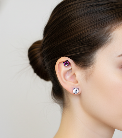 Tsum Tsum-Inspired Barbell Ball Earrings in Lotso, Pooh, Piglet & Hamm | 8TTITTO8